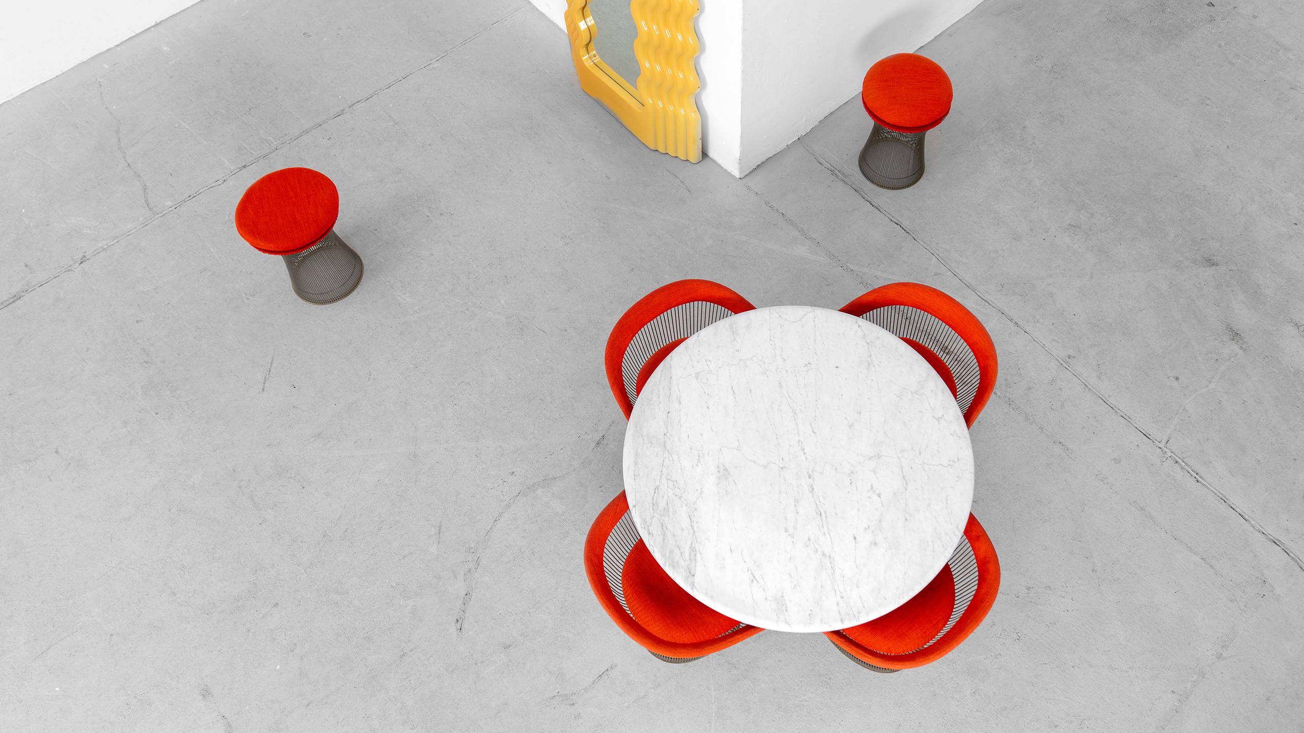 Up & Up 1978 Italy Pedestal Carrara Marble Dining Table attr. Angelo Mangiarotti Bon état - En vente à Munster, NRW