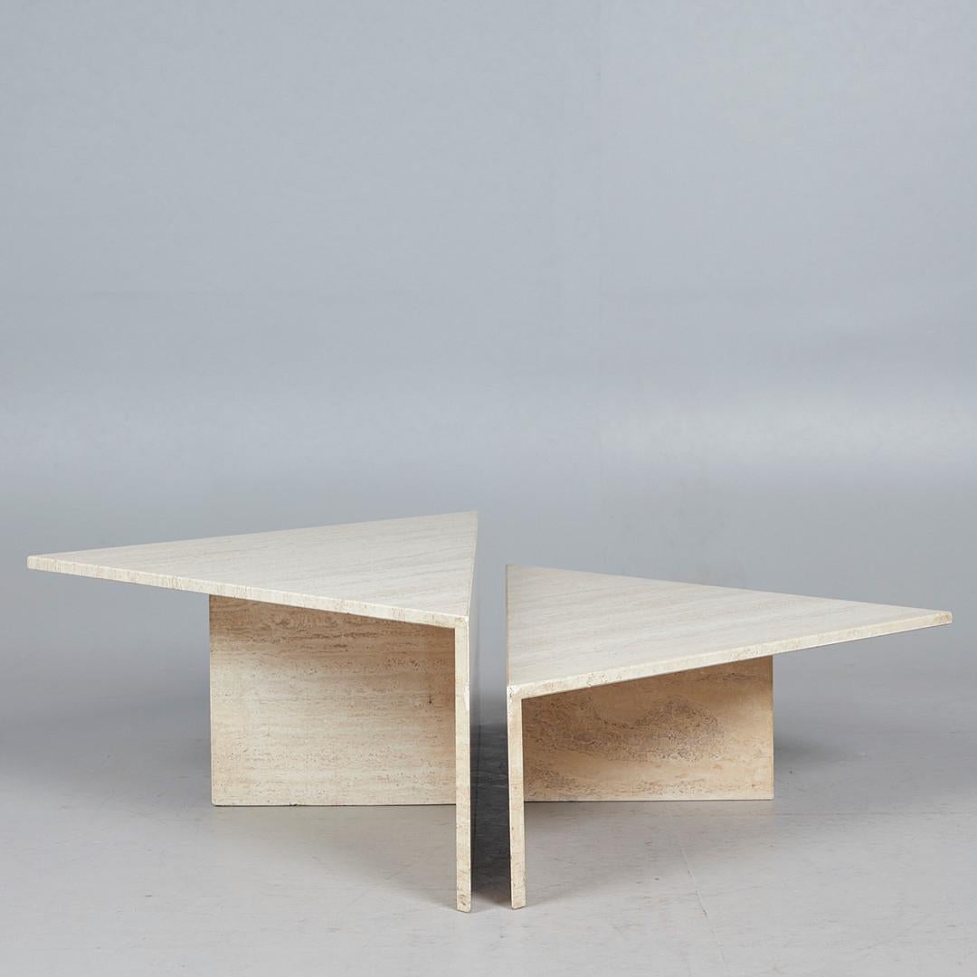 travertine triangle coffee table