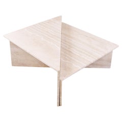 Up & Up travertine triangular coffee tables, 1970s