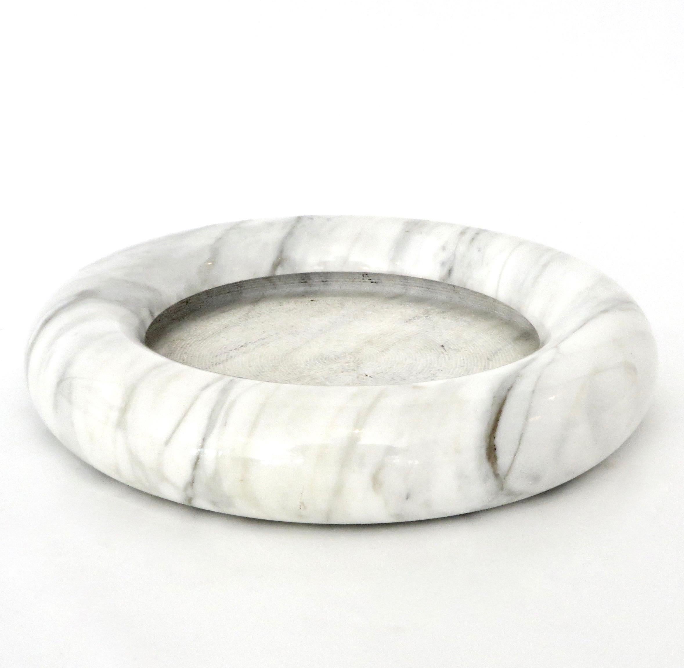 Italian Up & Up White Marble Dish or Bowl by Egidio Di Rosa and Pier Alessandro Giusti