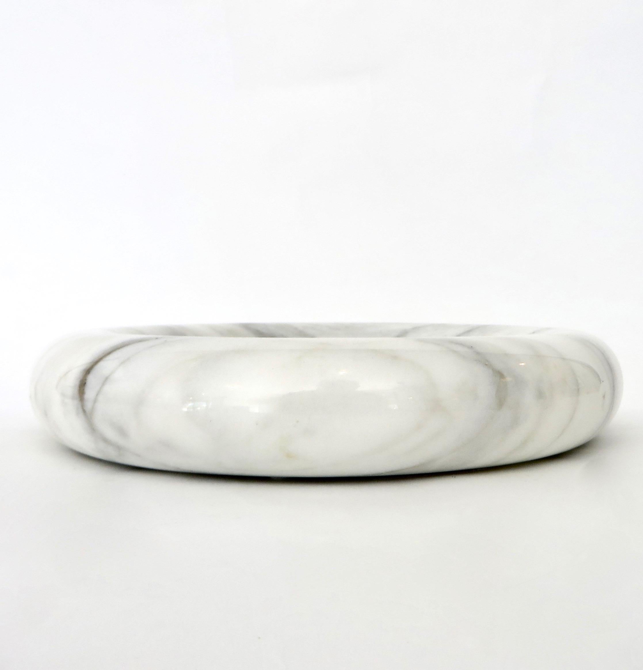 Up & Up White Marble Dish or Bowl by Egidio Di Rosa and Pier Alessandro Giusti In Excellent Condition In Chicago, IL