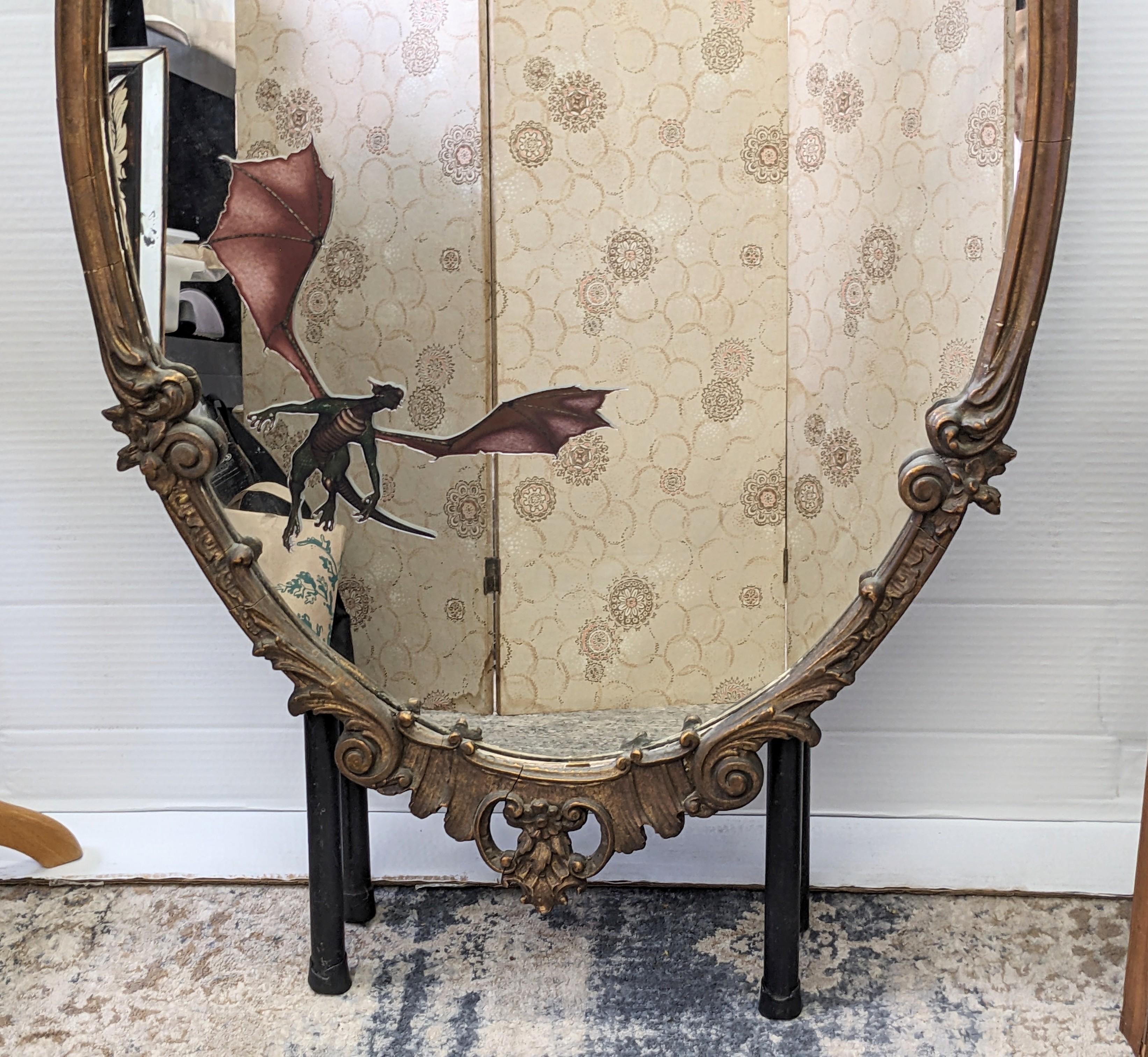 Upcycled Art Deco Chinoiserie Mirror, Studio VL In Good Condition For Sale In Riverdale, NY