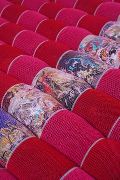 Upcycled Seat Cushion in Red