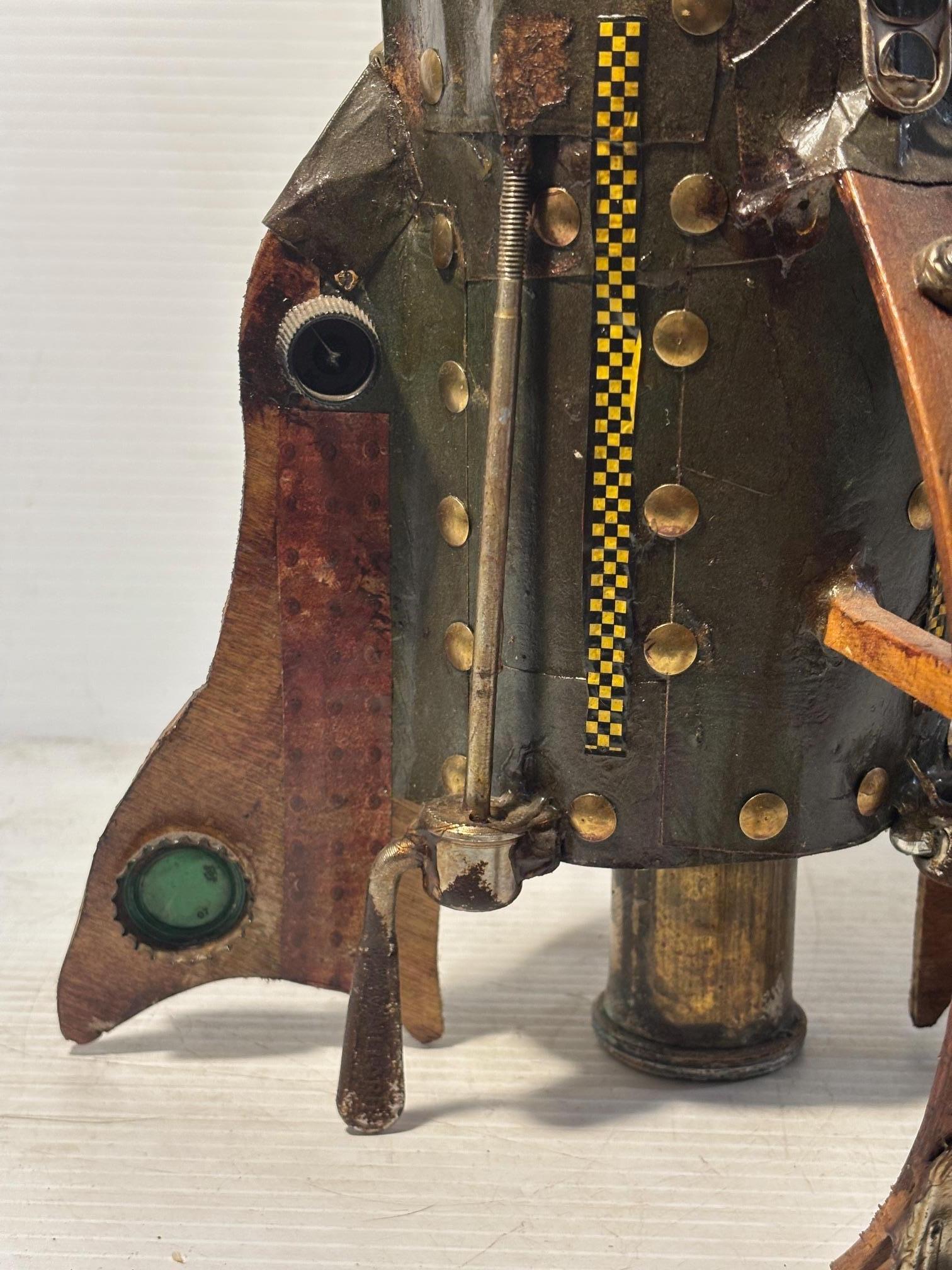 Aluminum Upcycled Steampunk Spaceship by Chris Spollen For Sale