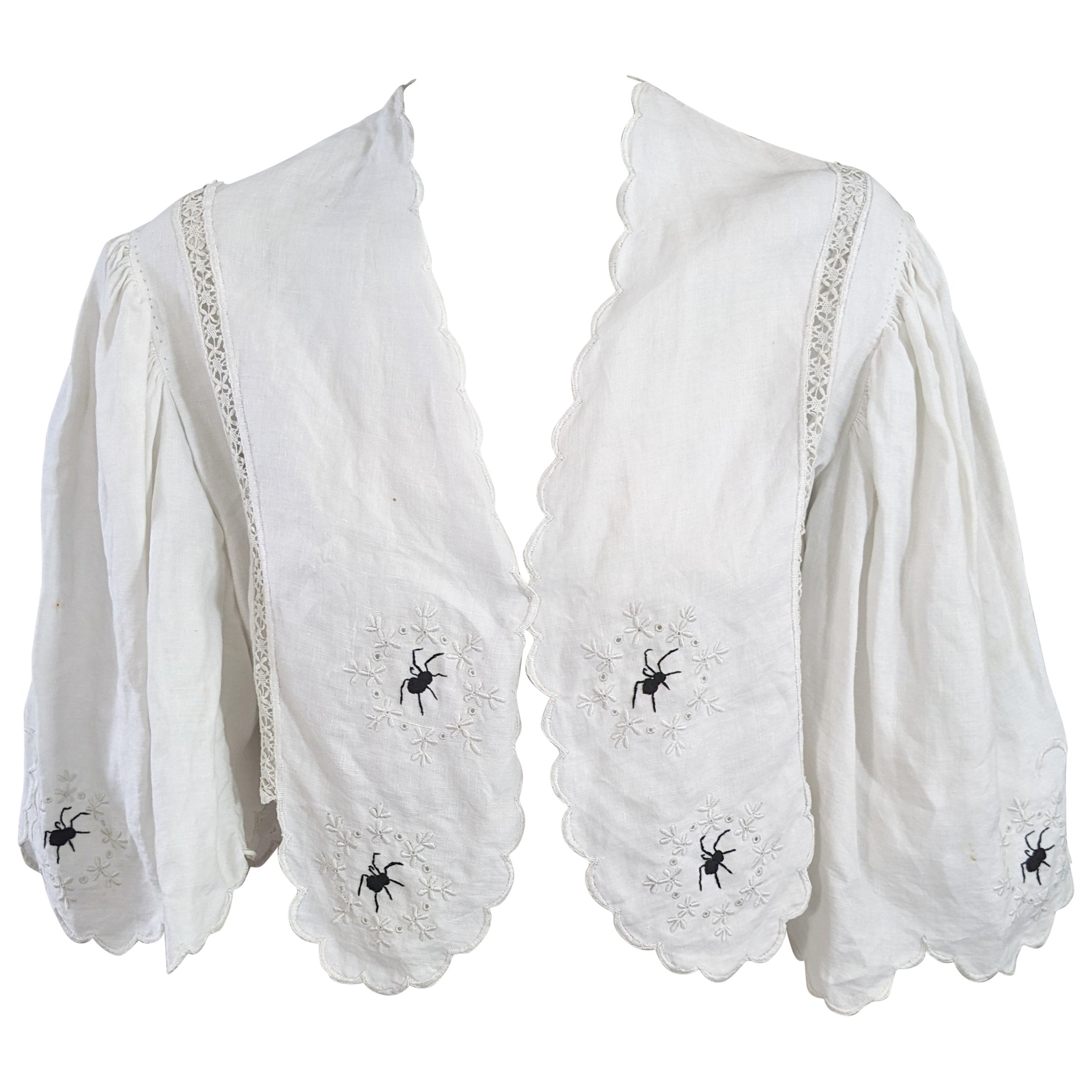 Bolero di ragno in lino vittoriano riciclato, Studio VL in vendita