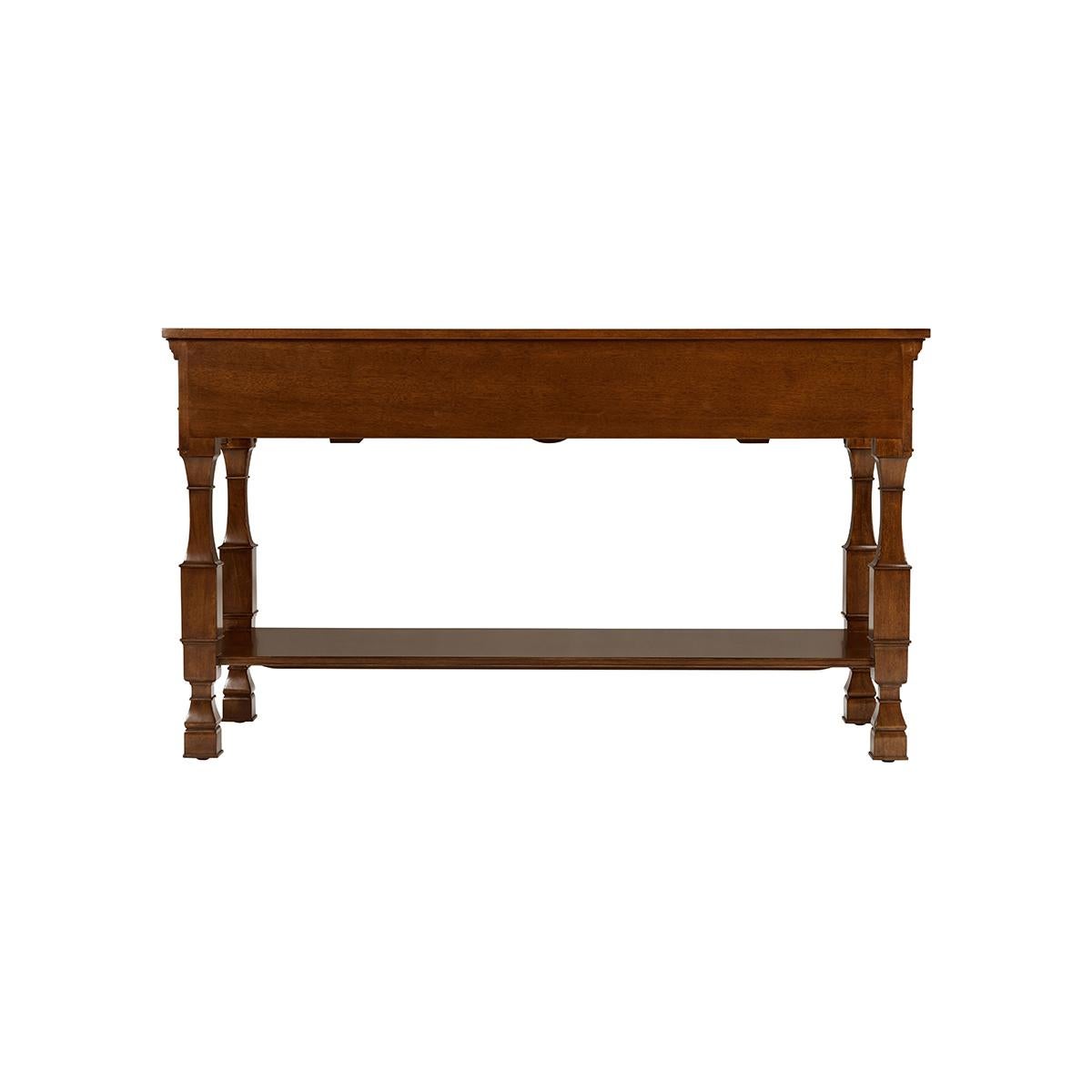 Wood Updated Jacobean Console Table For Sale