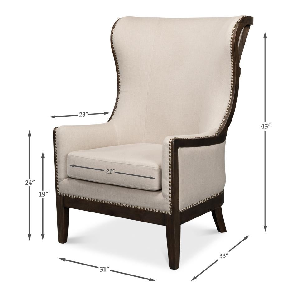 Updated Modern Classic Wingchair For Sale 4