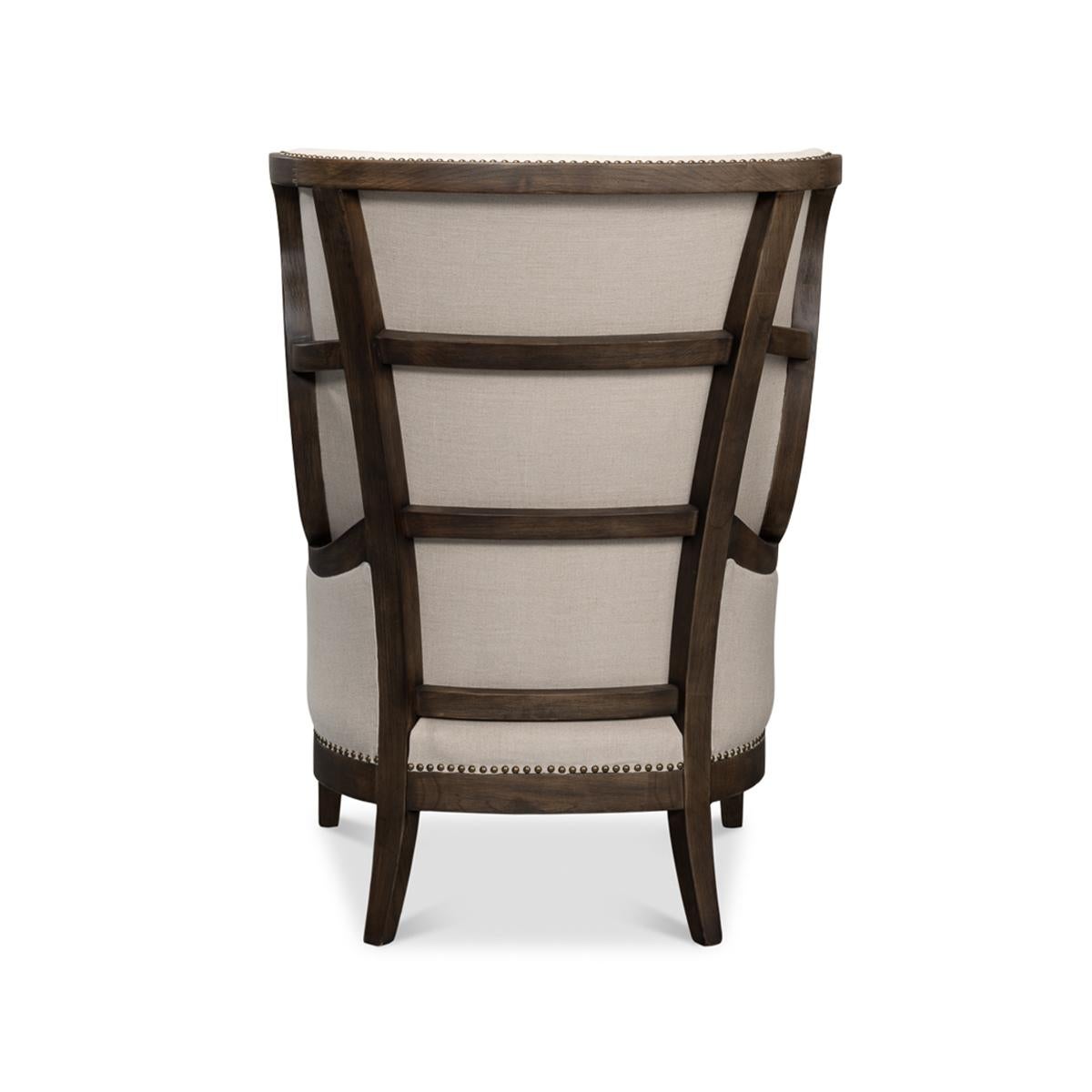 Asian Updated Modern Classic Wingchair For Sale