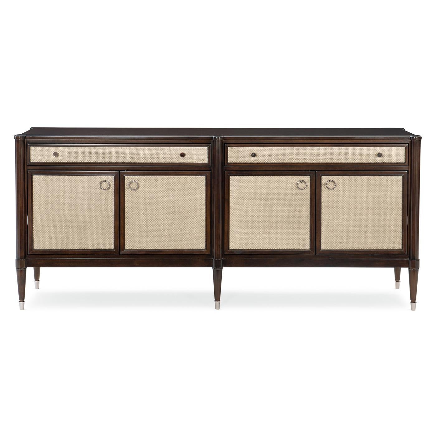 The updated Neo Classic Buffet is a modern interpretation of the traditional sideboard. An attractive antique design that will easily blend with other pieces while its versatility allows you to use it in any room. This sideboard is elegant but not