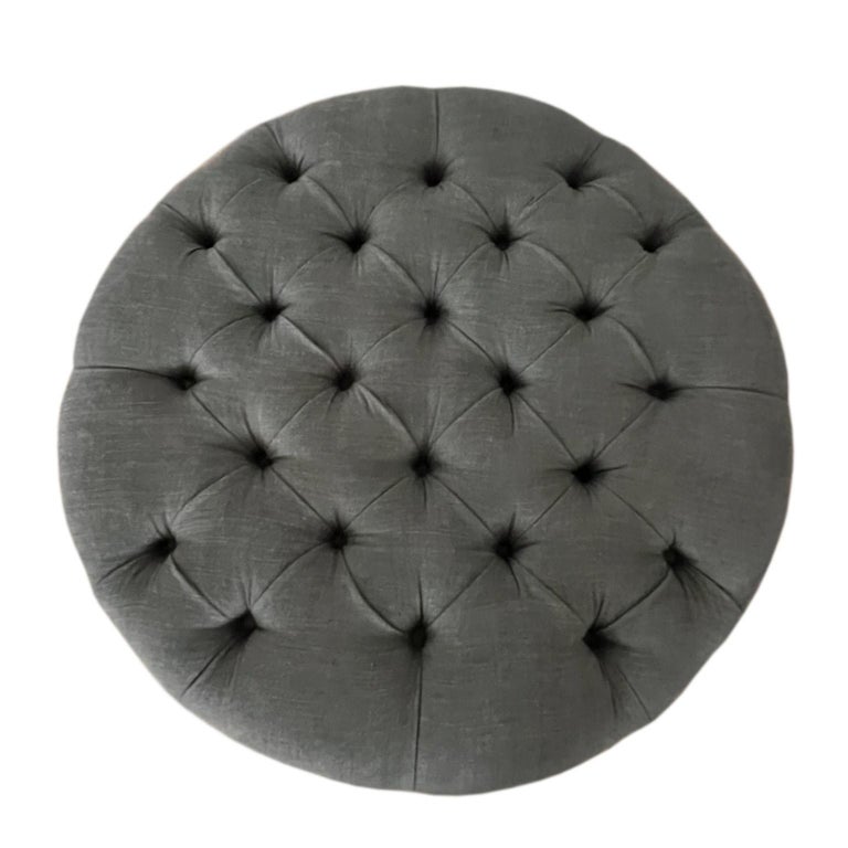 Upholstered 1960s Kenyan Round Ottoman For Sale at 1stDibs