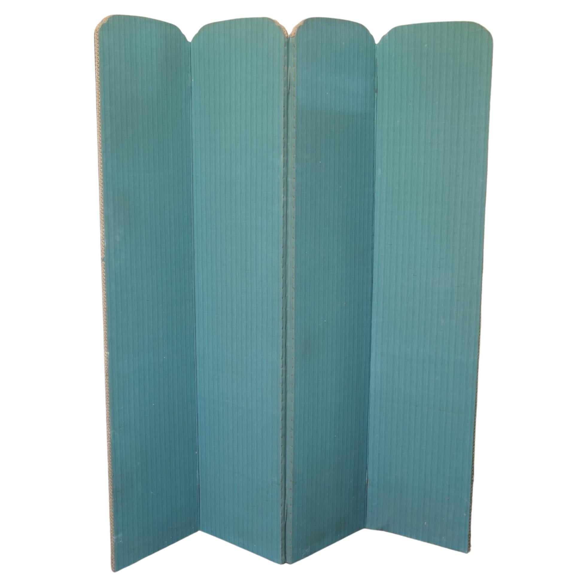 Upholstered 4 Fold Screen, Room Divider This as a tall useful piece