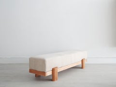 Upholstered 87-inch Wood Bench by Gregory Beson