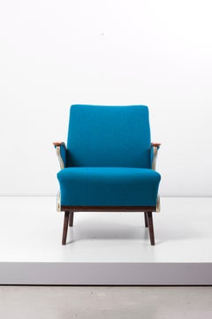 Upholstered Aerodynamic Lounge Chair, 1950s