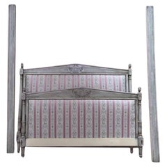 Upholstered and painted Louis XVI style bed