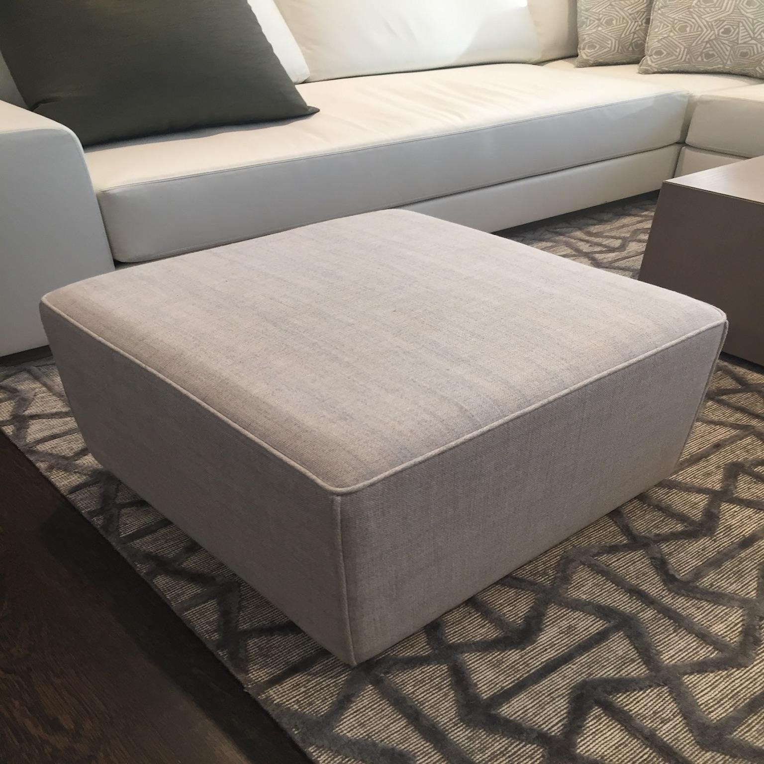 Hand-Crafted Upholstered and Wood  Mondo Ottoman Atelier Gary Lee Chai Ming Studios, New For Sale