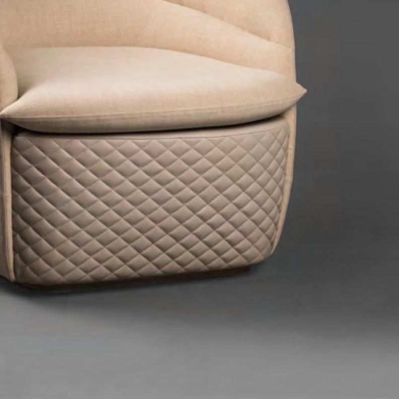 Modern Upholstered Annis Armchair by Madheke For Sale