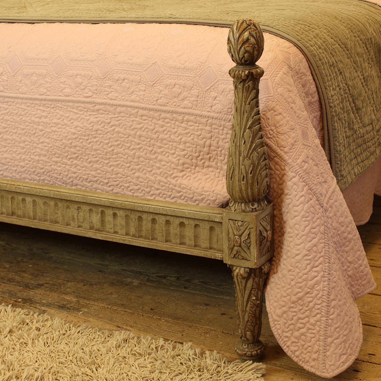 French Upholstered Arched Antique Bed WK161