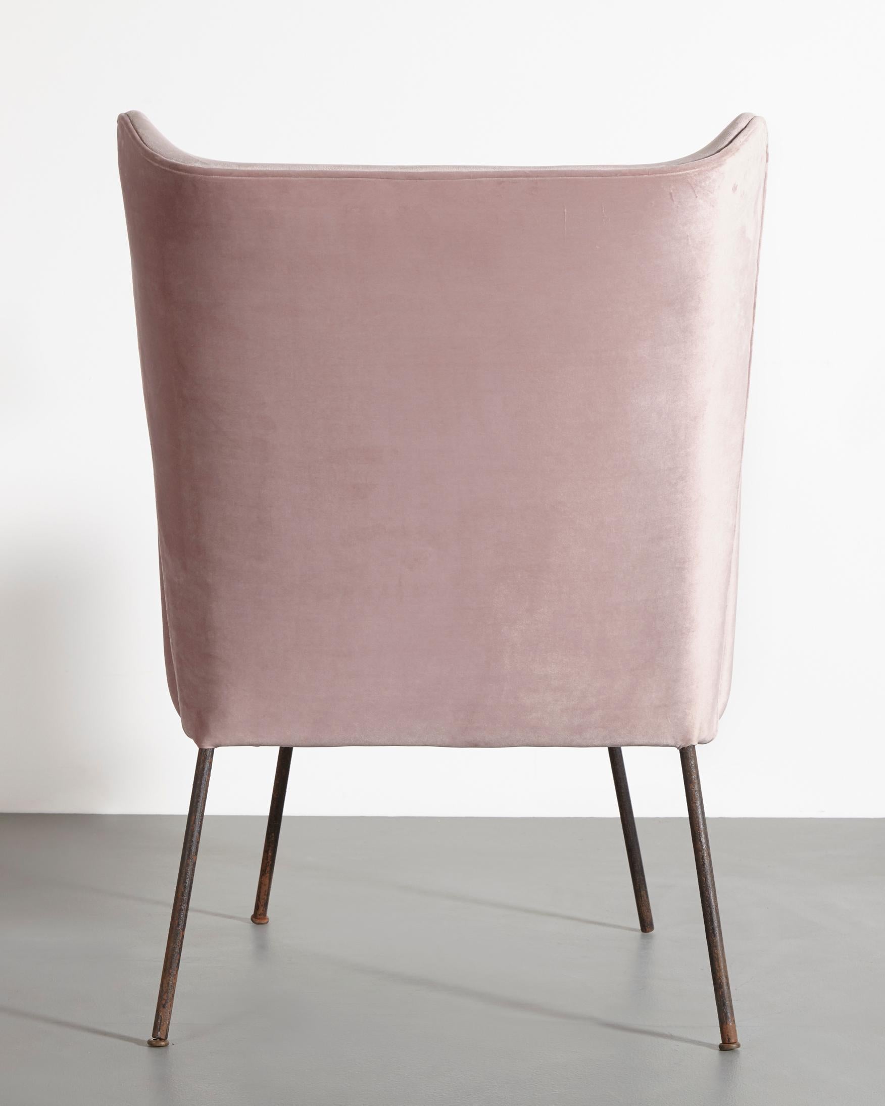 Brazilian Upholstered Armchair and Ottoman by Martin Eisler