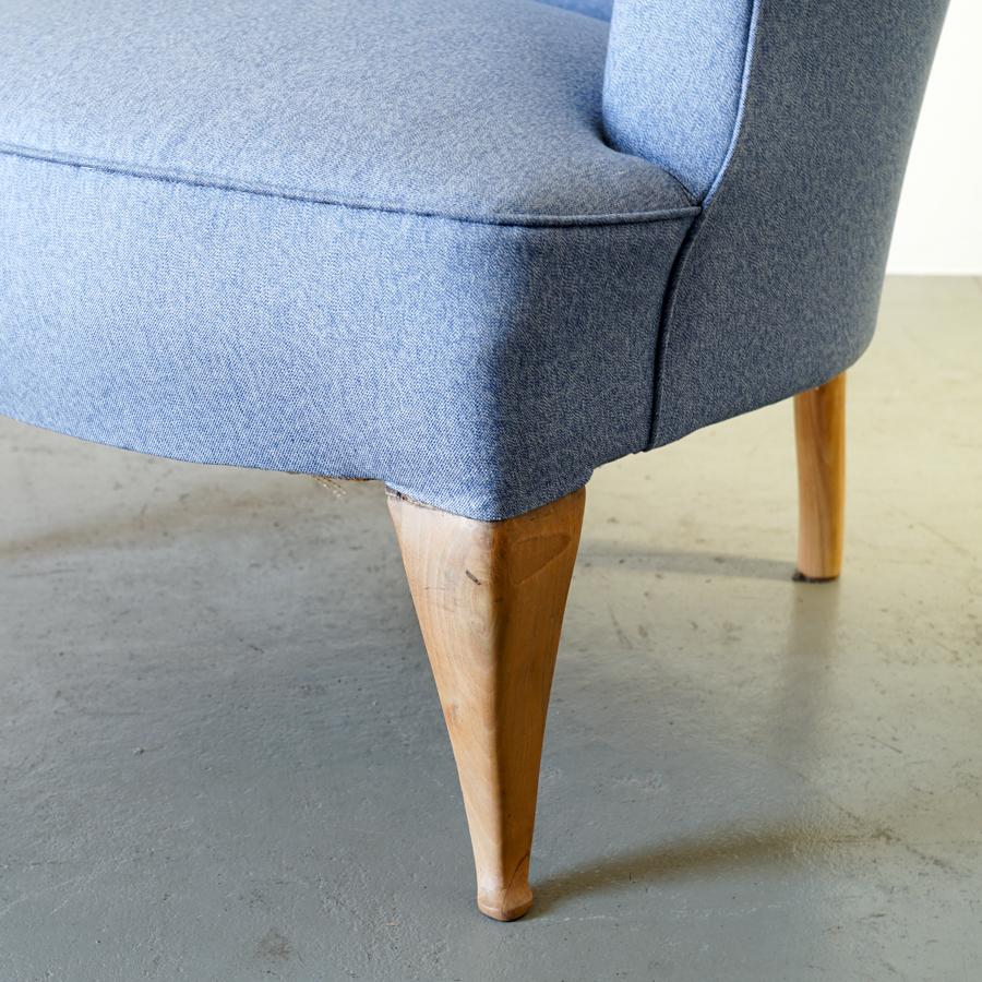 Mid-Century Modern Upholstered Armchair, Made in the 1940s For Sale