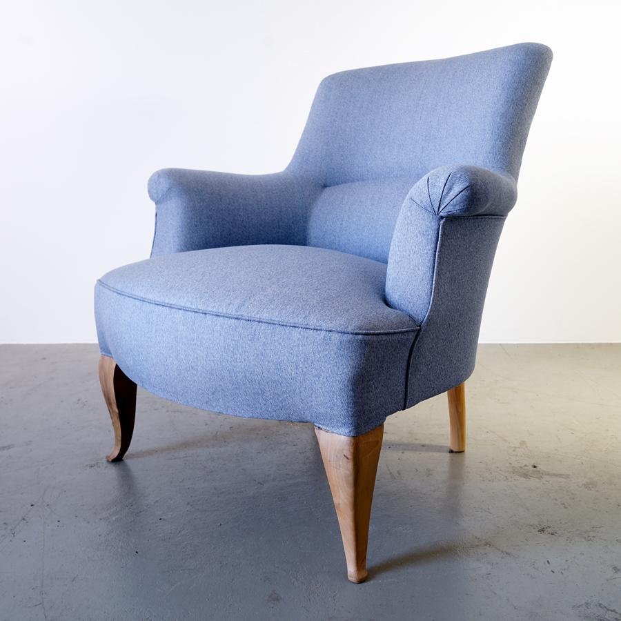 German Upholstered Armchair, Made in the 1940s For Sale