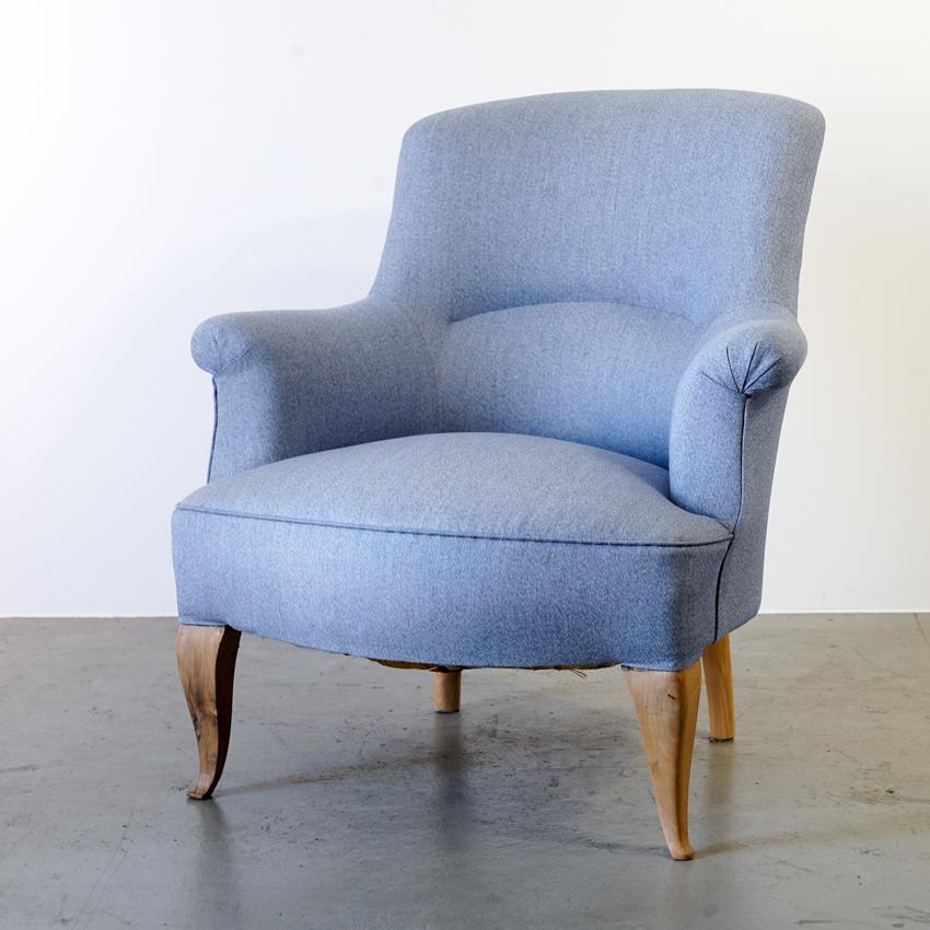 Mid-20th Century Upholstered Armchair, Made in the 1940s For Sale