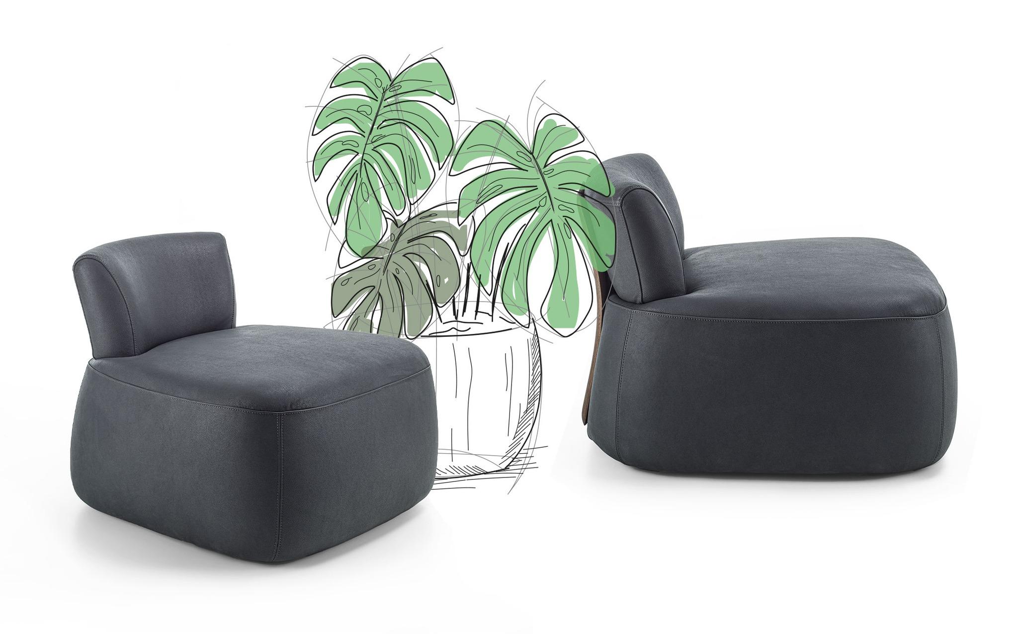 Upholstered Armchair with a Distinctive Solid Wood Backrest For Sale 4