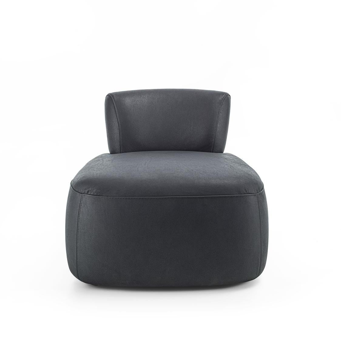 Hand-Carved Upholstered Armchair with a Distinctive Solid Wood Backrest For Sale