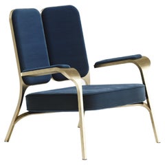 Gepolsterter Sessel mit Bronze-Patina-Messingdetails von R&Y Augousti