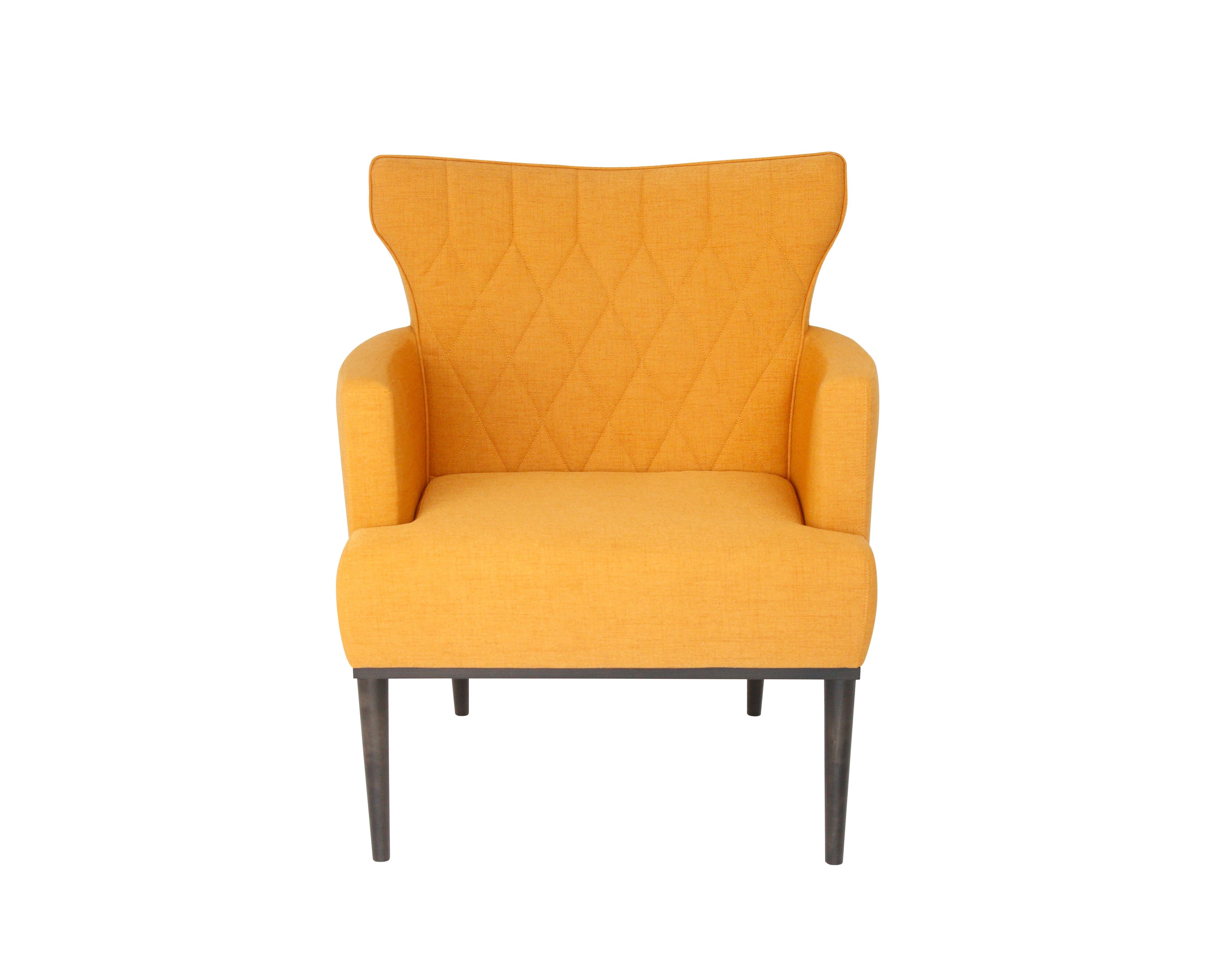 Contemporary Upholstered armchair with stitching detail backrest For Sale