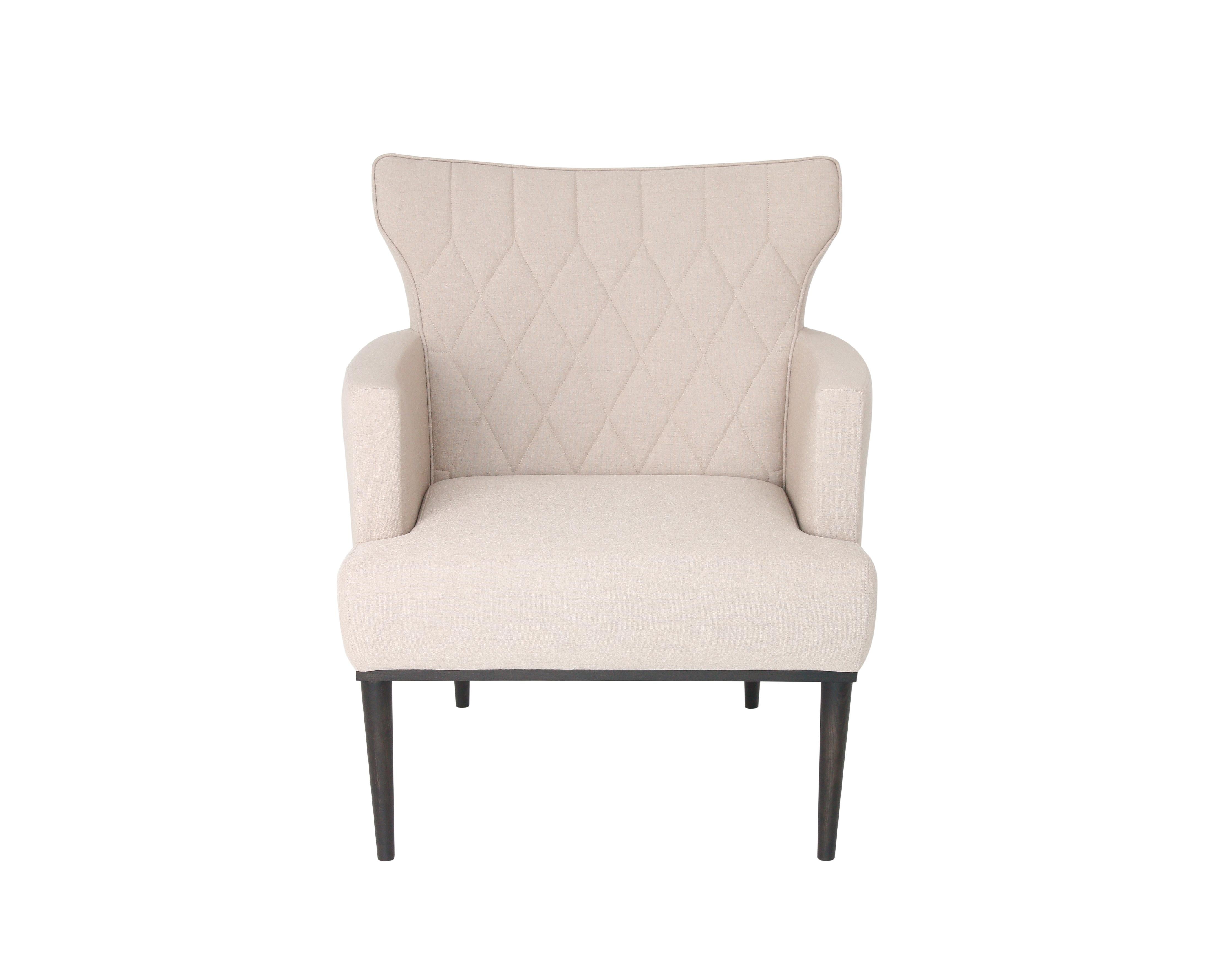 Ash Upholstered armchair with stitching detail backrest For Sale