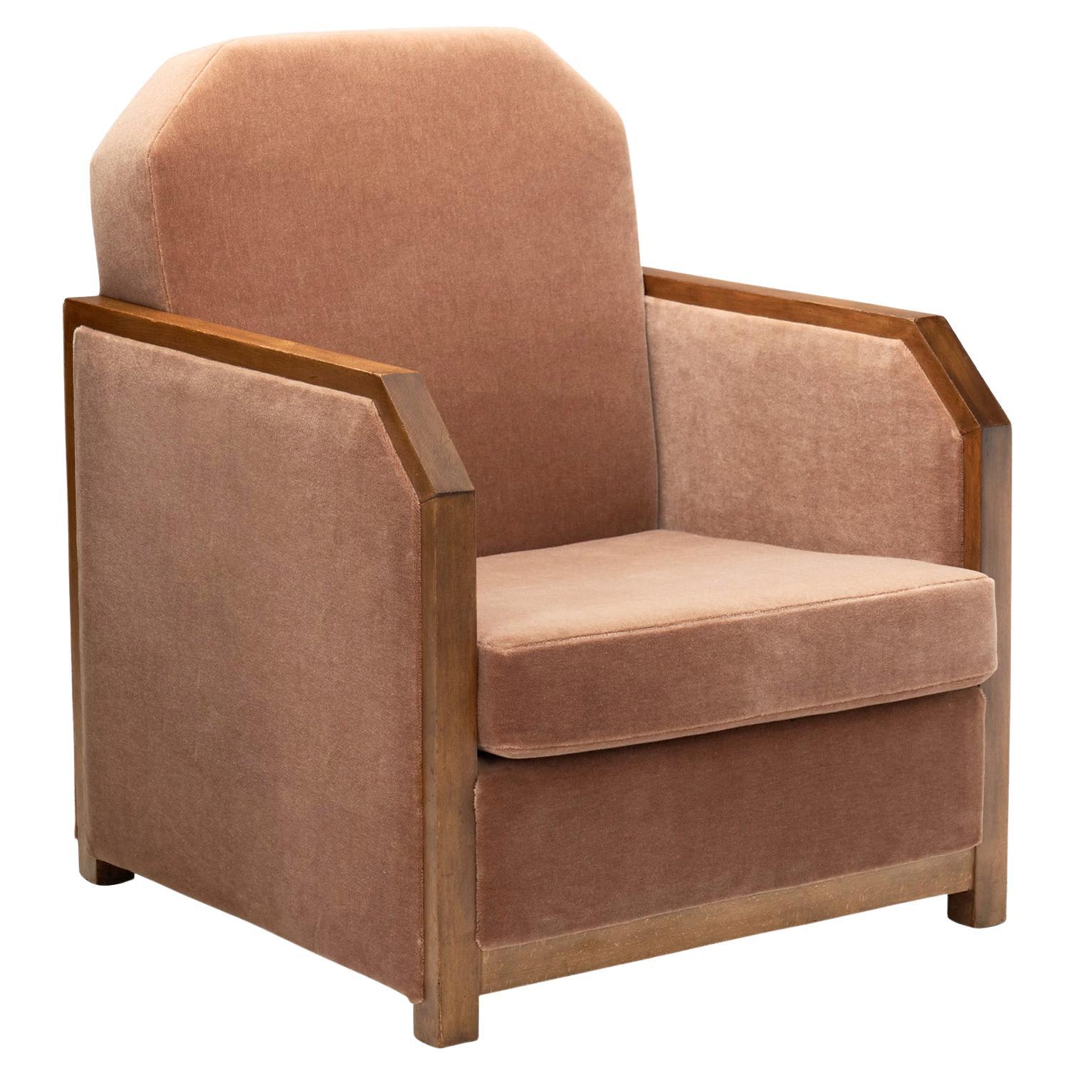 Upholstered Art Deco Armchair, Europe 1930s