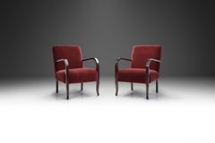 Upholstered Art Deco Armchairs with Birch Frames, Europe ca 1930s