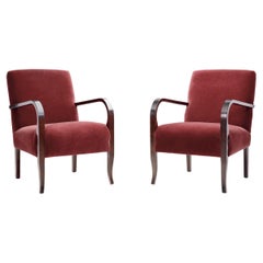 Used Upholstered Art Deco Armchairs with Birch Frames, Europe ca 1930s