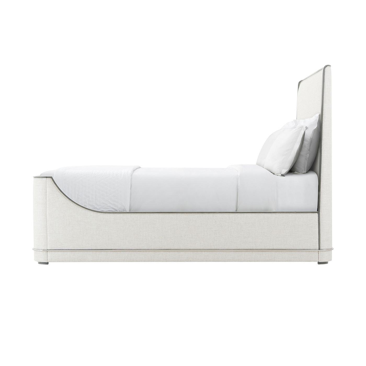 Vietnamese Upholstered Art Deco Bed - CAL King For Sale