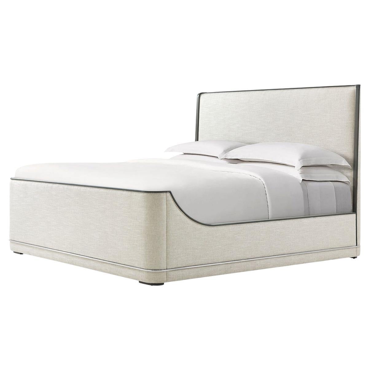 Upholstered Art Deco Bed - CAL King For Sale