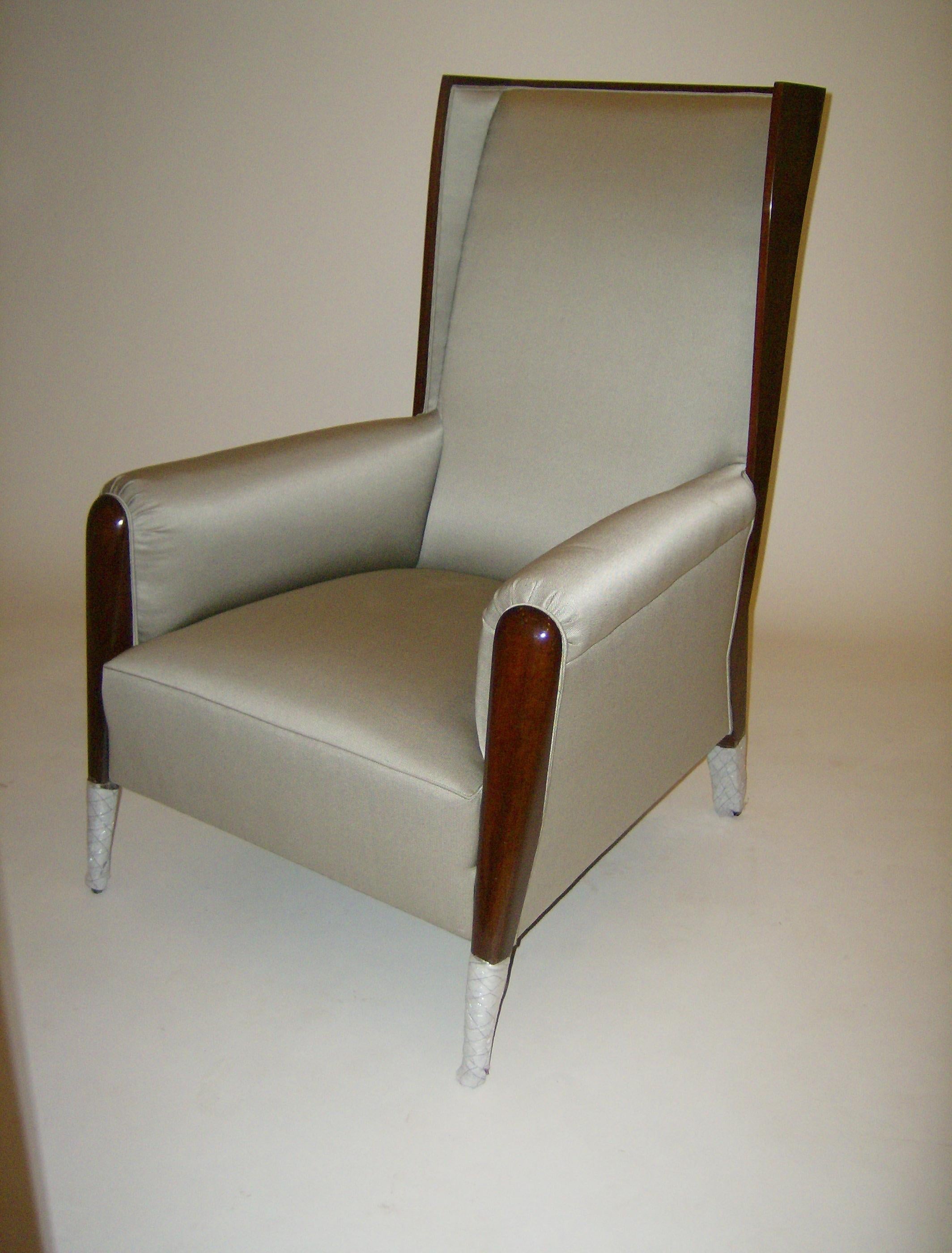 art deco wing chair