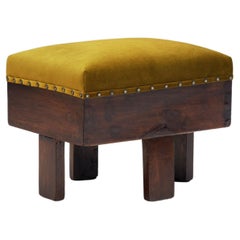 Upholstered Art Deco Stool, Europe, circa 1930s