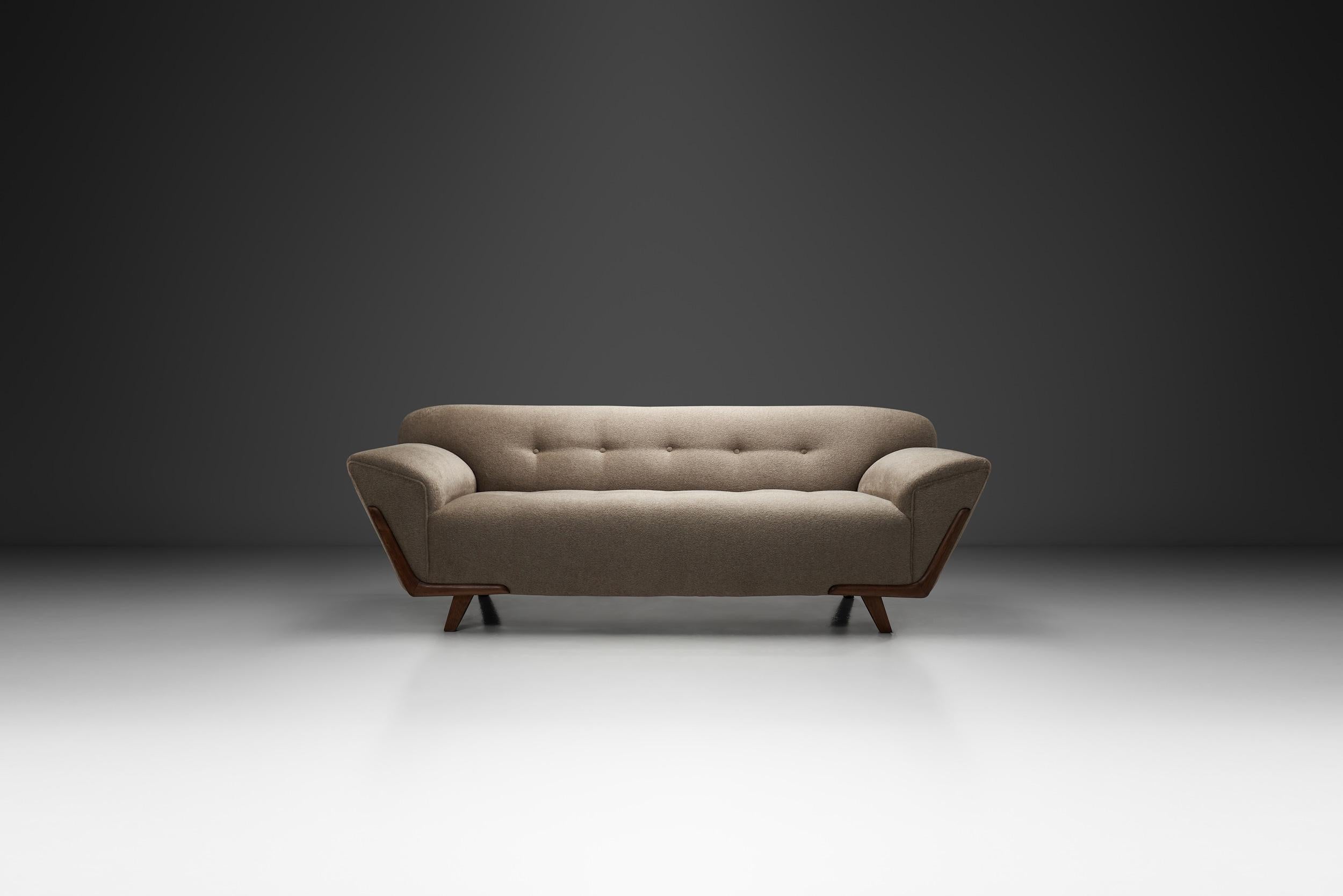 Dutch Upholstered Art Deco Three-Seater Sofa, The Netherlands ca 1920s For Sale