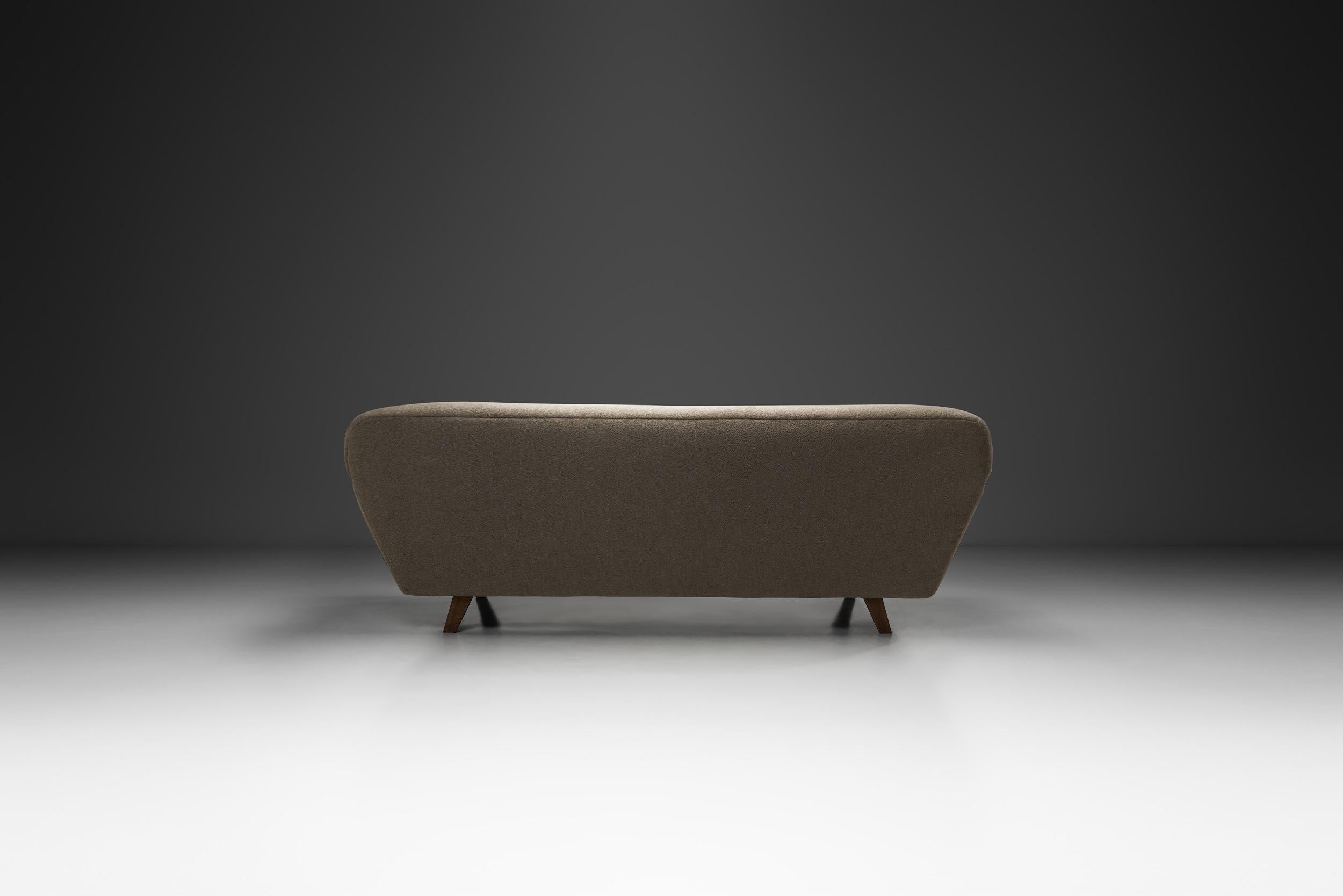 Early 20th Century Upholstered Art Deco Three-Seater Sofa, The Netherlands ca 1920s For Sale