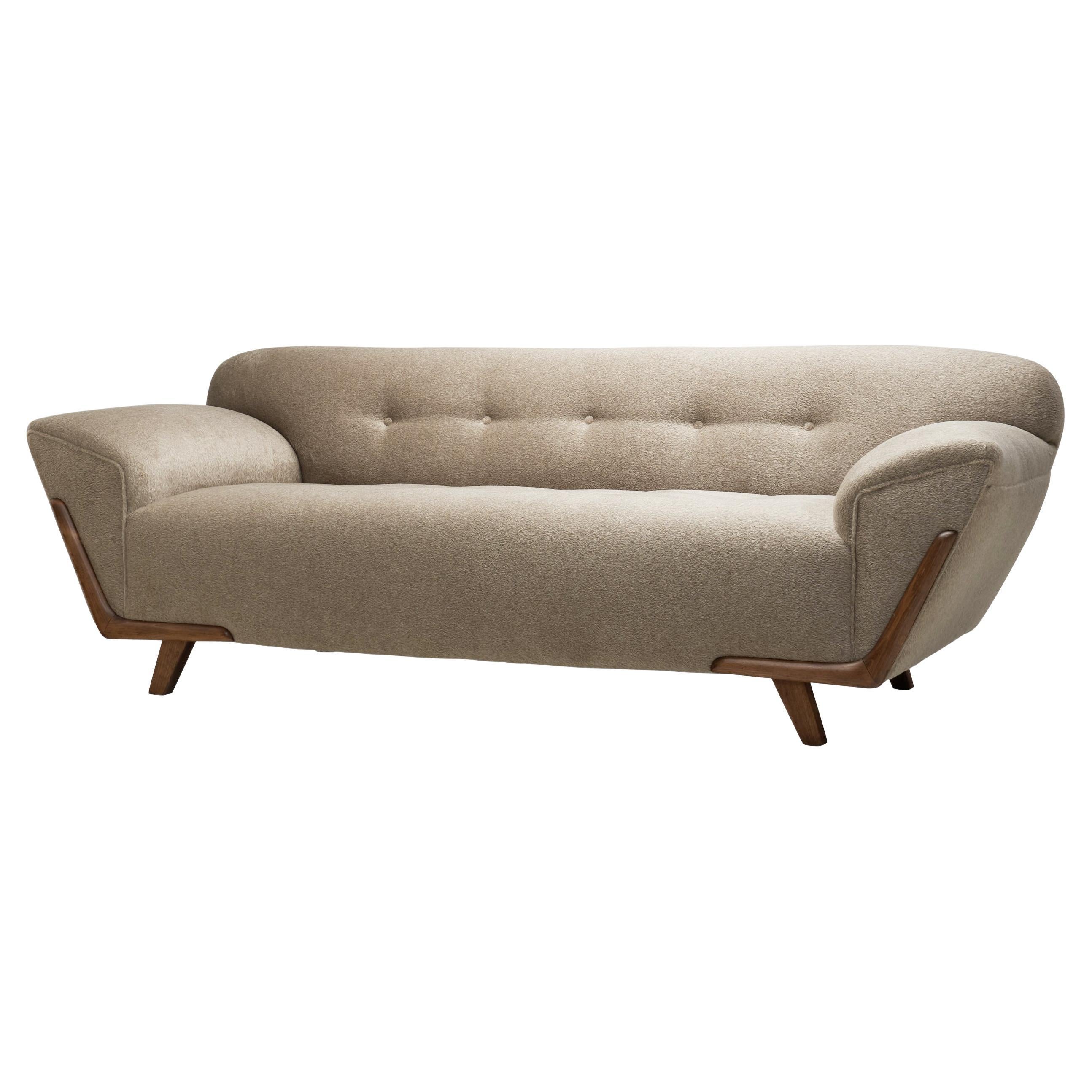 Upholstered Art Deco Three-Seater Sofa, The Netherlands ca 1920s For Sale