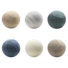 Upholstered Ball-Shaped Accent Pillows in Fabric of Choice