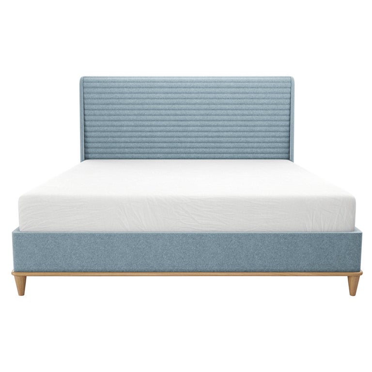 Upholstered Bed With Rounded Covered, Custom Upholstered Headboards Houston Tx