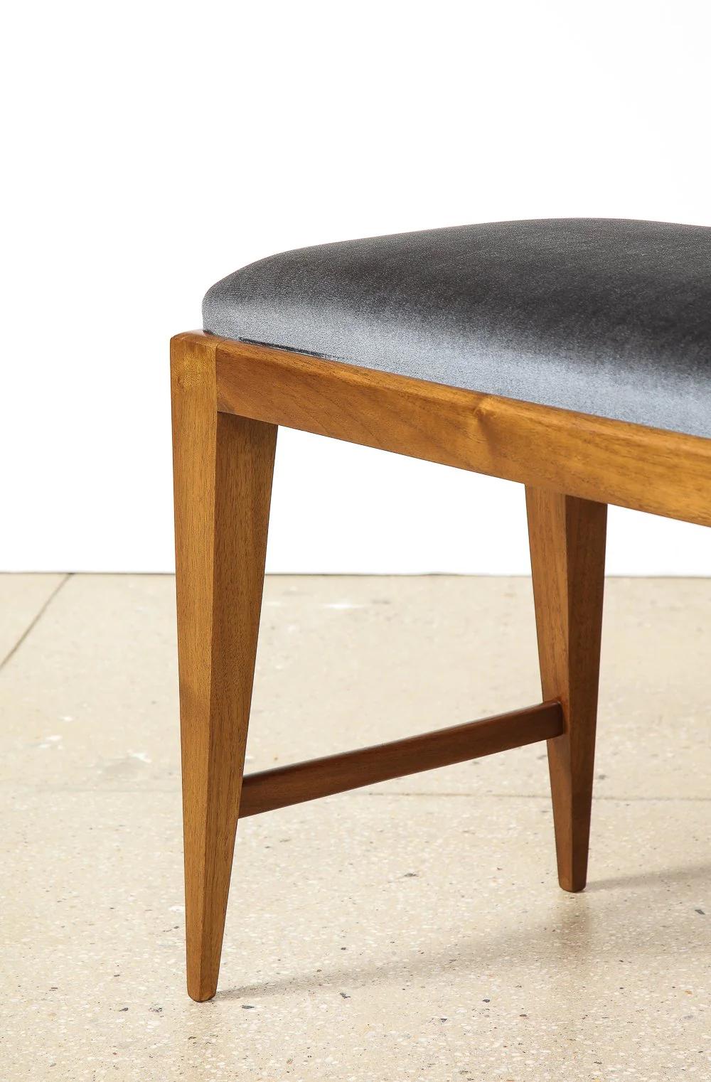 Modern Upholstered Bench Attributed to Gio Ponti