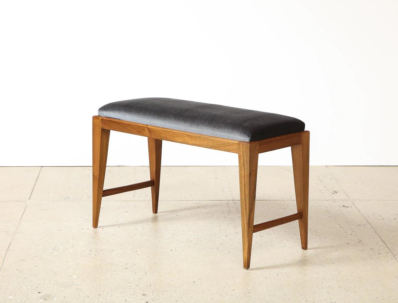 Hand-Crafted Upholstered Bench Attributed to Gio Ponti
