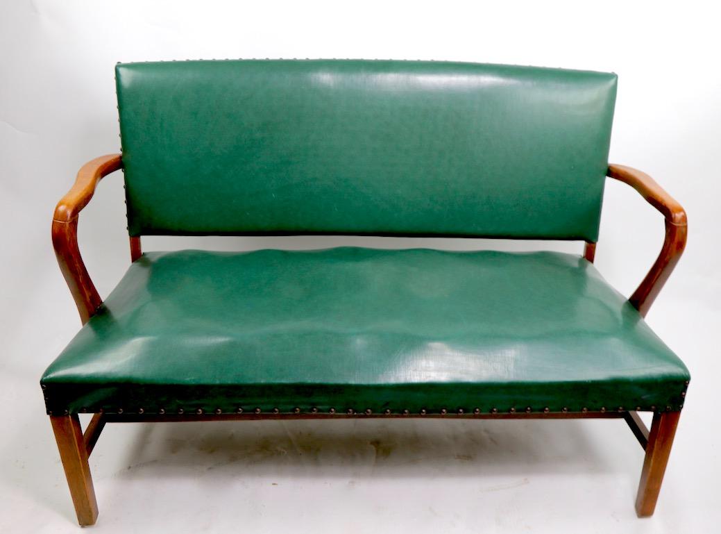 Art Deco Upholstered Bench Attributed to Gunlocke