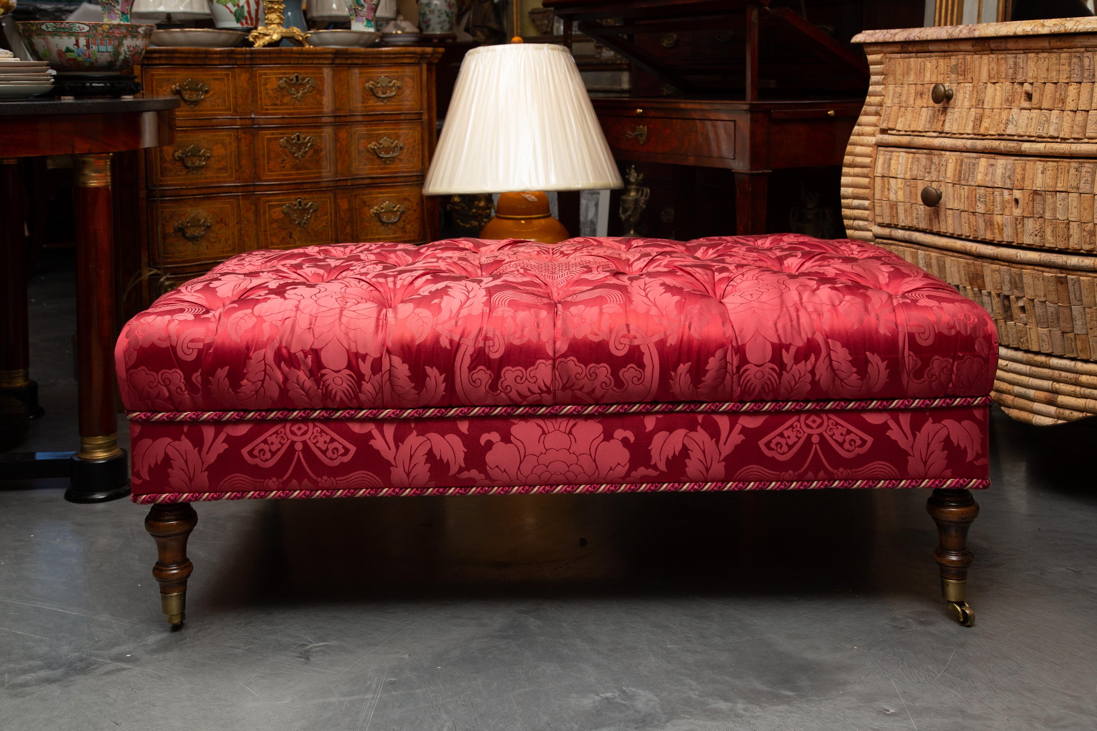 This is an exceptionally custom-made upholstered bench.