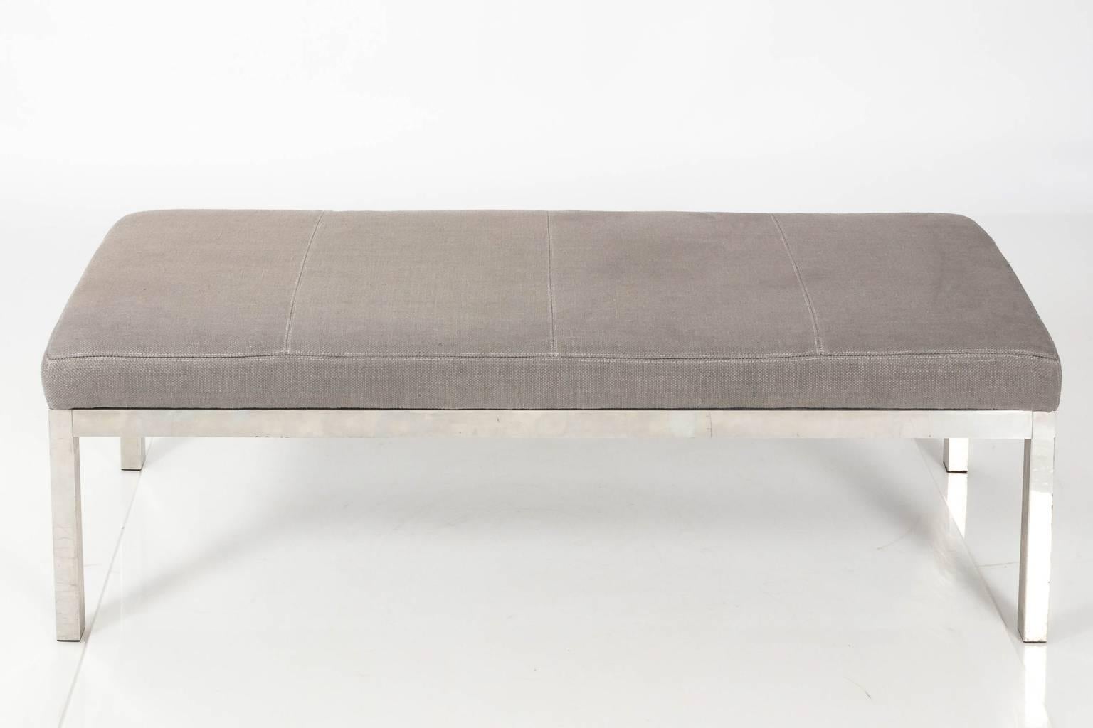 chrome upholstered bench