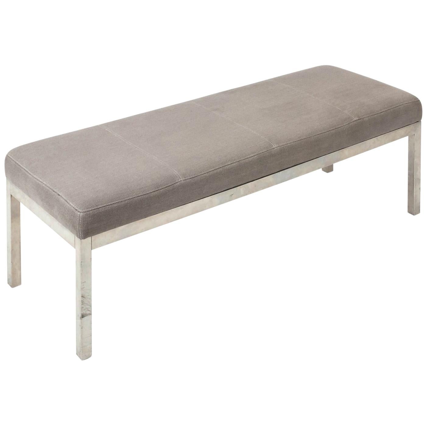 Upholstered Bench with Chrome Base