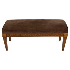 Upholstered Bench with Greek Key Detail