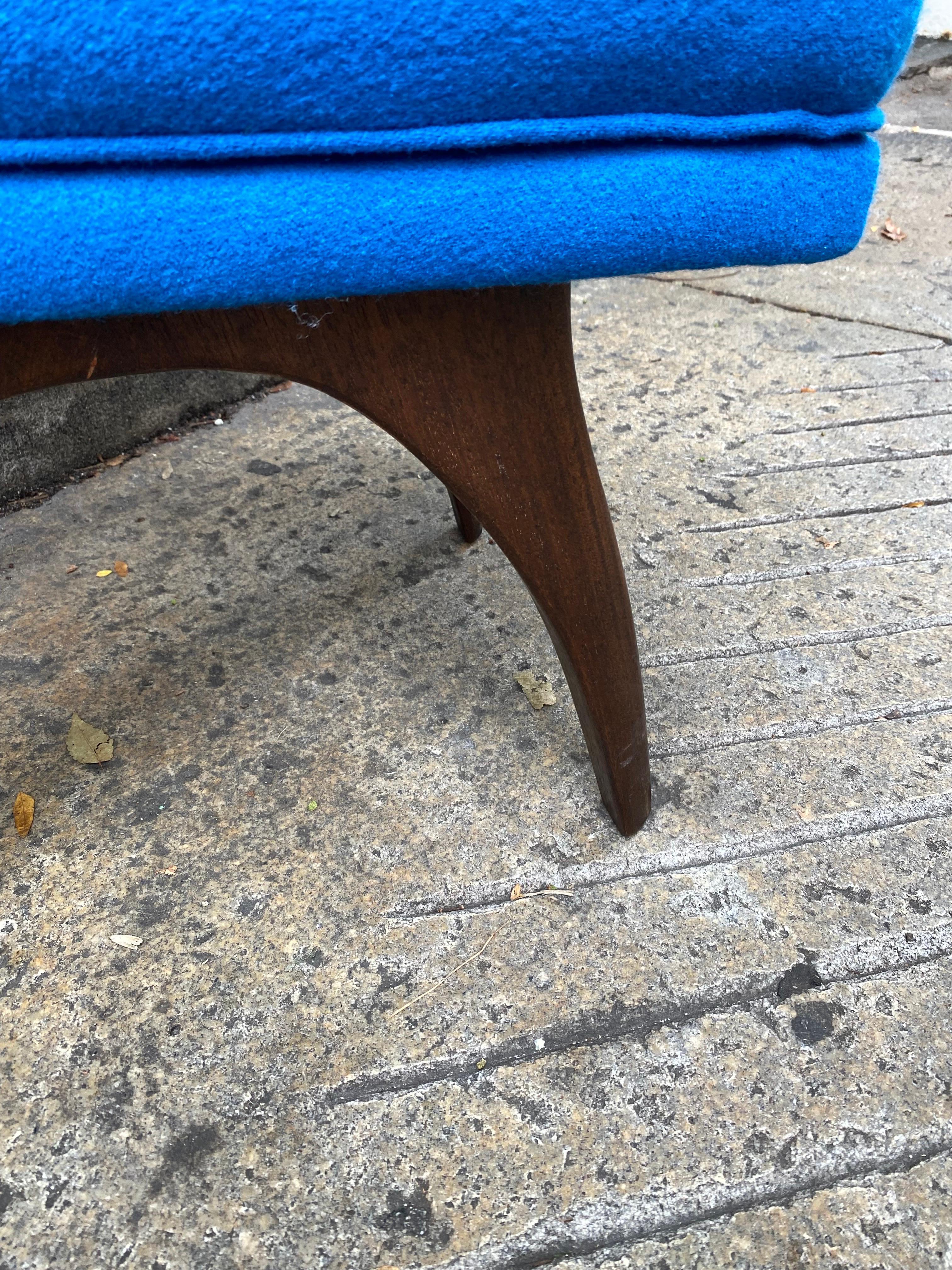 Upholstered Bench with Spider Legs in the Style of Vladimir Kagan For Sale 1